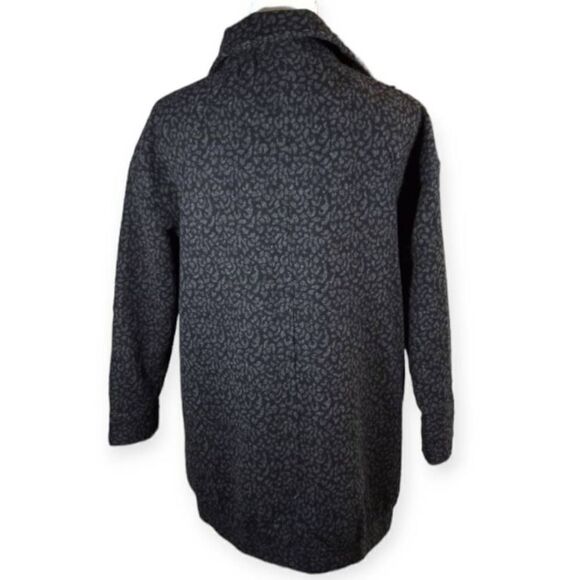 H&M CHARCOAL GRAY LEOPARD PRINT WOOL COAT SZ.6 EUC. - Picture 6 of 9